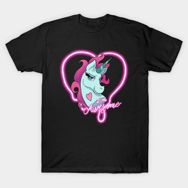 Unicorn, Pony head T-Shirt by Iblue